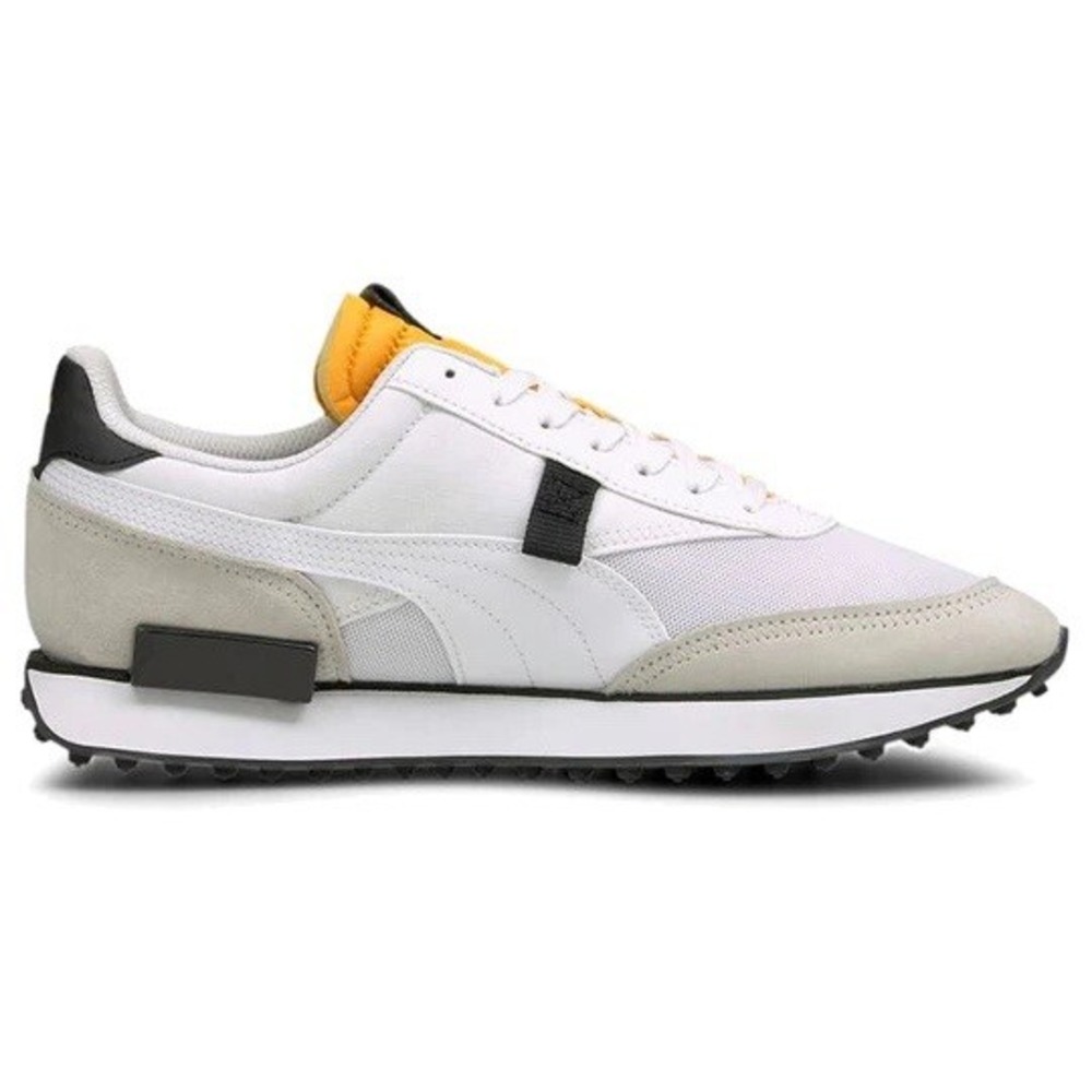 NWB Puma Future Rider Core‎ Low Athletic Shoes White Gray & Yellow Size 5